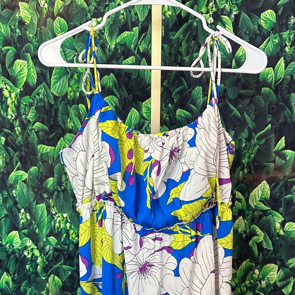 Floral Blue Tiered Maxi Dress - Picture 5 of 8